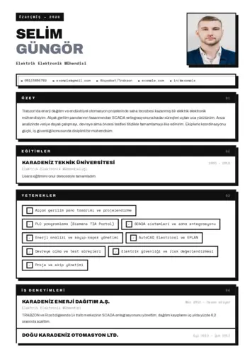 Elektrikçi CV Örnekleri cv indir